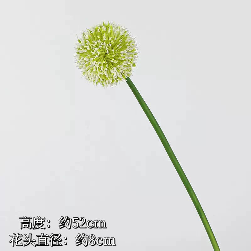 仿真单头小葱球 小葱花 现代花艺设计 店铺美陈 摄影道具家居假花