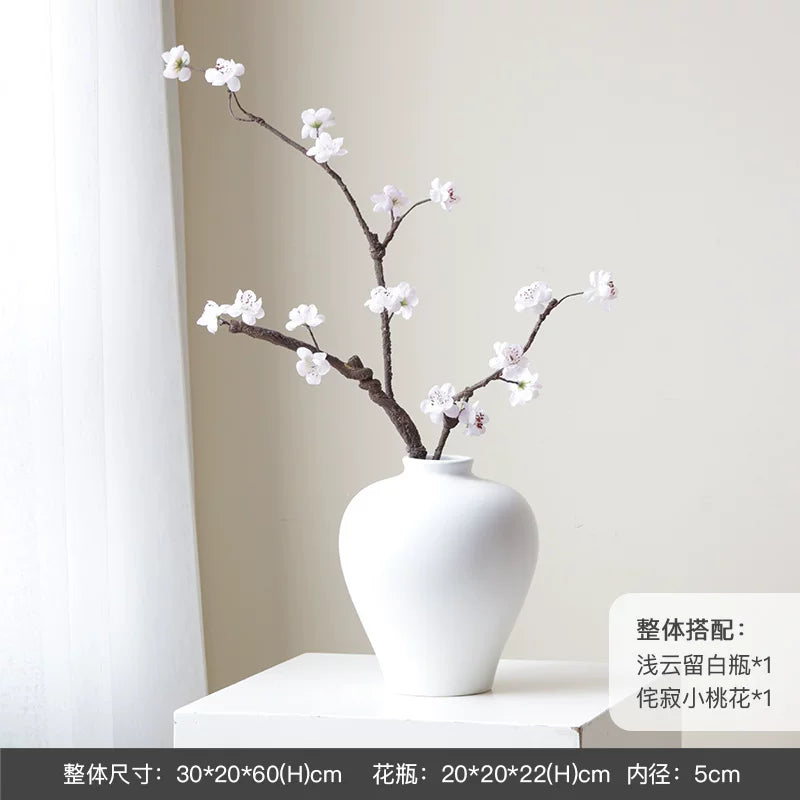 十二花神桃花樱花杏花仿真花高级感逼真假花一枝花餐桌装饰品摆件