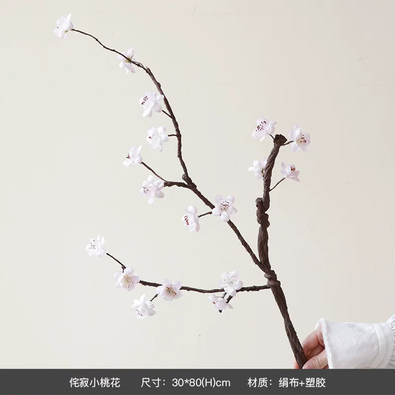 十二花神桃花樱花杏花仿真花高级感逼真假花一枝花餐桌装饰品摆件