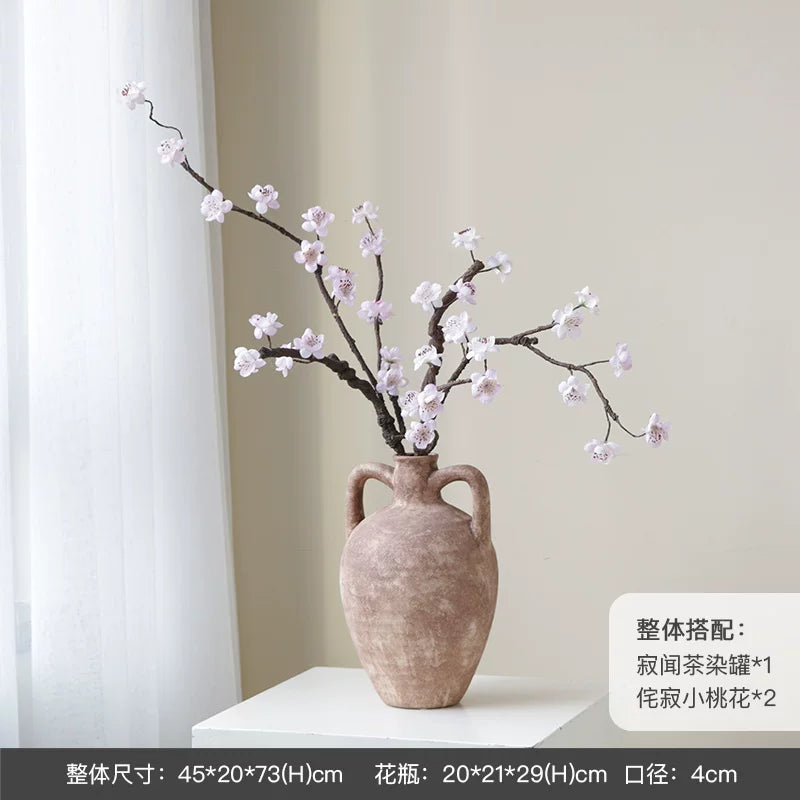十二花神桃花樱花杏花仿真花高级感逼真假花一枝花餐桌装饰品摆件
